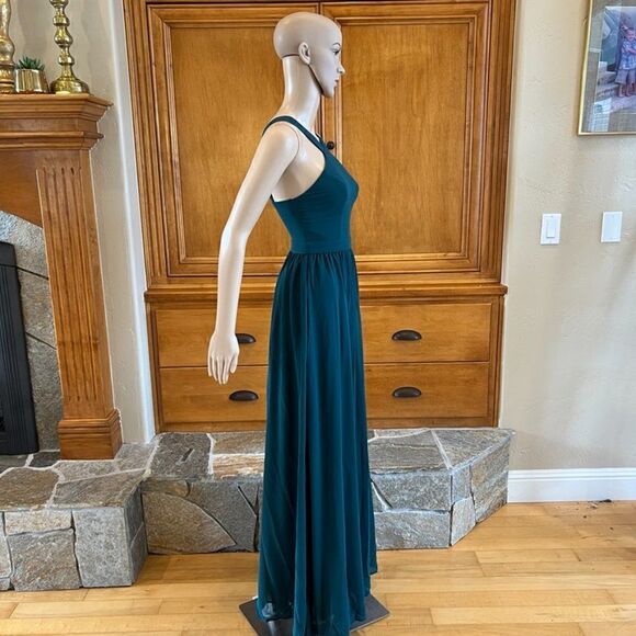 Lulu's Air of Romance Forrest Green  Maxi Dress Size Extra Small NWT - Picture 4 of 16